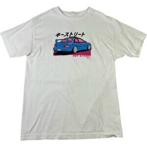 Key Street Graphic T Shirt Mens Medium White JDM Car Japanese Streetwear Tee